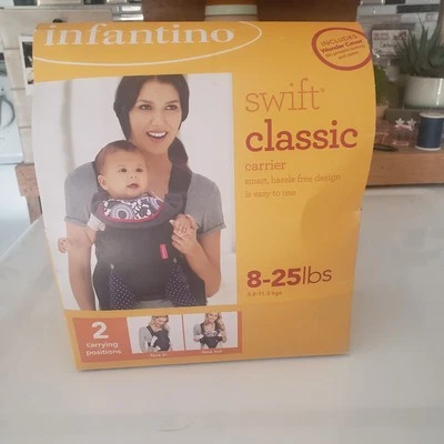 Infantino Swift Classic Baby Carrier w/ Wonder Cover Bib 2-Position 8-25 Lbs New - Image 1 of 4