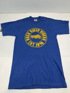 Rock River Riders Motorcycle Club MC Shirt Medium Vintage Biker Club Shirt - Picture 1 of 12