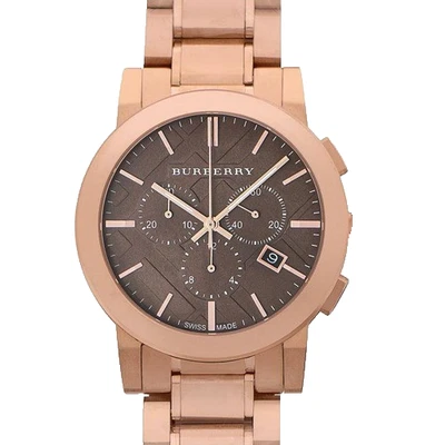 Brand New Burberry BU9353 Taupe Rose Gold Stainless Steel Chronograph Dial Watch - Image 1 of 2