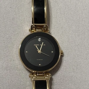 Anne Klein AK/1980 BKBG Womens Black Diamond Dial Quartz Wrist Watch - Picture 1 of 3