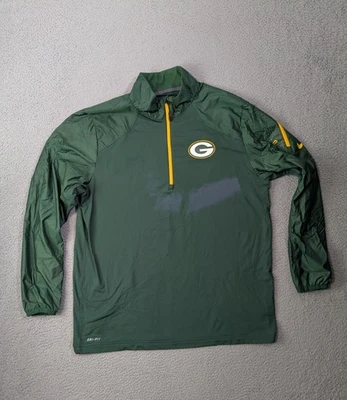 Nike Green Bay Packers Pullover Mens Large Onfield Apparel 1/4 Zip NFL Jacket - Image 1 of 4