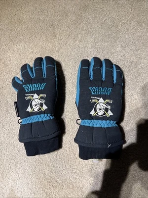 vintage THERMAL INSULATION 3M ANAHEIM DUCKS NHL WINTER SNOW SKI HAND GLOVES L - Image 1 of 4