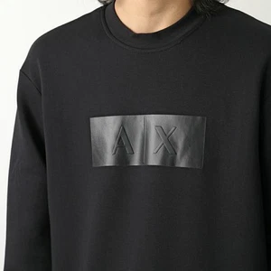 ARMANI EXCHANGE A/X Sweatshirt Men's Long Sleeve Crew Neck Logo UC001/BLACK - Picture 1 of 7
