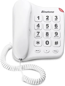 Binatone Big Button 110 Corded Phone, Wall Mountable, Hearing Aid Compatible - Picture 1 of 3