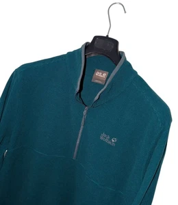 Men's JACK WOLFSKIN Premium TECNOPILE Blue 1/2 ZIP FLEECE Jacket 50"/ 3XL *VGC* - Picture 1 of 13