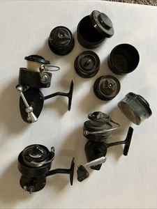 Vintage Mitchell Garcia Spinning Reel Lot France 300,320,CAP,4 Spools, 3 Cases - Picture 1 of 15