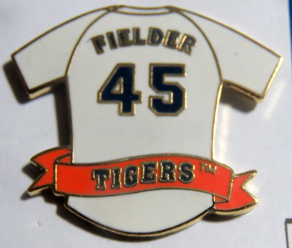 Fielder Detroit Tigers Baseball Player Jersey Pin #45_  Peter David Pin - Image 1 of 2