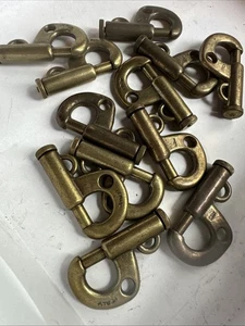 12 BRONZE Jib Hanks Clips ITALY Shackle Brass Boat Ship Sail New NOS 2 1/8" NEW - Foto 1 di 12