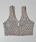 Varley Womens Sports Bra Size Small Taupe Leopard Print Padded Athletic Exercise
