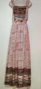 Sugarfox L Maxi Boho prendisole donna collo quadrato flow rayon busto 40" - Foto 1 di 8