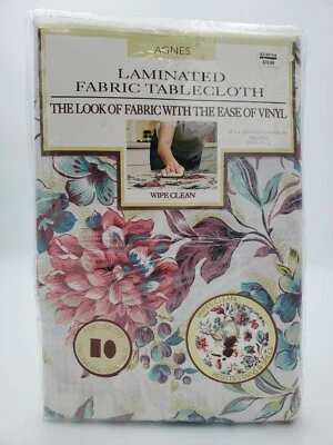 Laminated Fabric Tablecloth 60" X 120" Agnes Floral Print Oblong Oval New  - Image 1 of 3