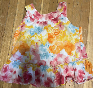 Crazy 8's Flower Tank Top Shirt Girls Size:4 EUC
