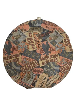 Rare Vintage Limited EditionTeen Travelers Munro Round Tapestry Suitcase Hat Bag - Picture 1 of 9
