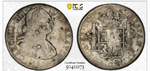 1803-05 MEXICO 8 REALES SILVER COIN PCGS VF WITH CHOPMARK - Picture 1 of 2
