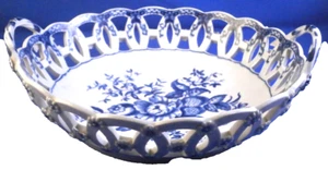 Antique 18thC Worcester Porcelain Reticulated Pine Cone Basket Porzellan Korb - Picture 1 of 14
