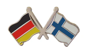 Finland Flag & Germany Flag Friendship Courtesy Pin Badge - Picture 1 of 3