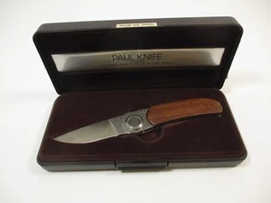 Vintage Gerber Paul Knife 2PW Wood Handle Folding Pocket Knife Original Hard Box - Picture 1 of 11