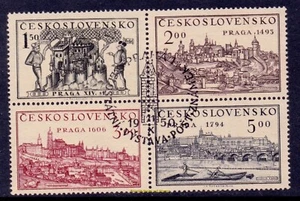 EBS Czechoslovakia 1950 - Prague Stamp Exhibition - Šverma Bridge - 630-633 $33 - Picture 1 of 1