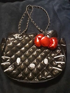 Loungefly Hello Kitty PVC Quilted Bag Purse Silver Chain - Picture 1 of 9