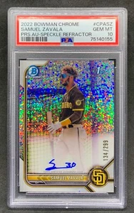 Bowman 2022 cromo Samuel Zavala refractor de motas automático SP/299 gema como nuevo PSA 10 - Imagen 1 de 2
