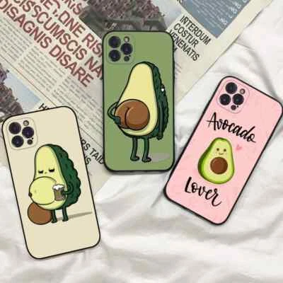 FRUITMOJI Cute Cat Avocado Cartoon Anime Phone Case for Apple iPhone 15 8 7 Plus XR XS 14