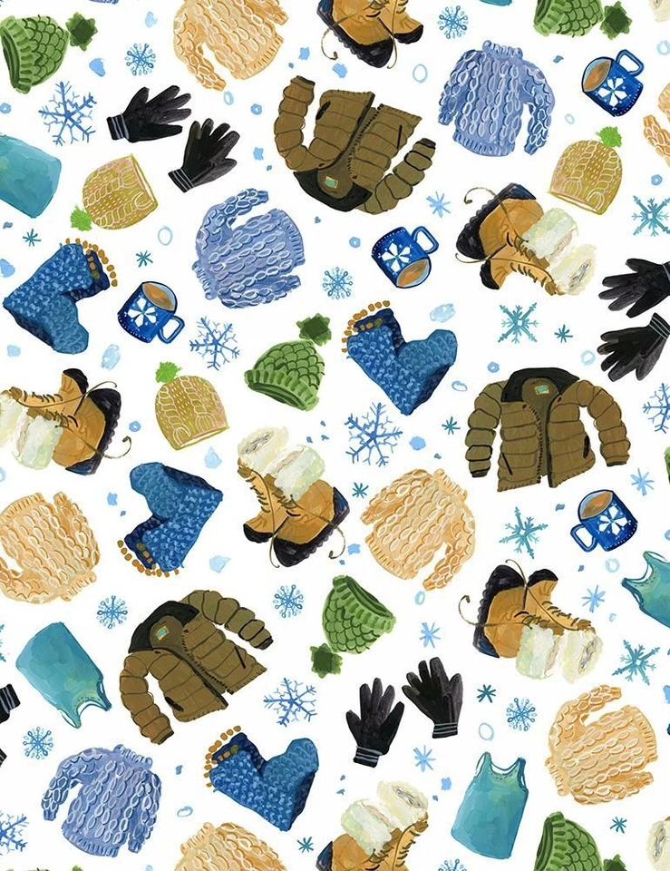 Tela de Navidad | Ropa de Invierno Suéter Abrigo Mitón Blanco | Dear Stella Yard Foto 1 de 1