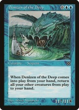 Denizen of the Deep Portal Second Age HEAVILY PLD Blue Rare MAGIC CARD ABUGames