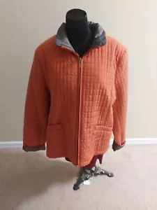 White Stag Medium Ladies 16/18 Extra Large Full Zip Quilted Puffer Jacket Orange - Picture 1 of 8