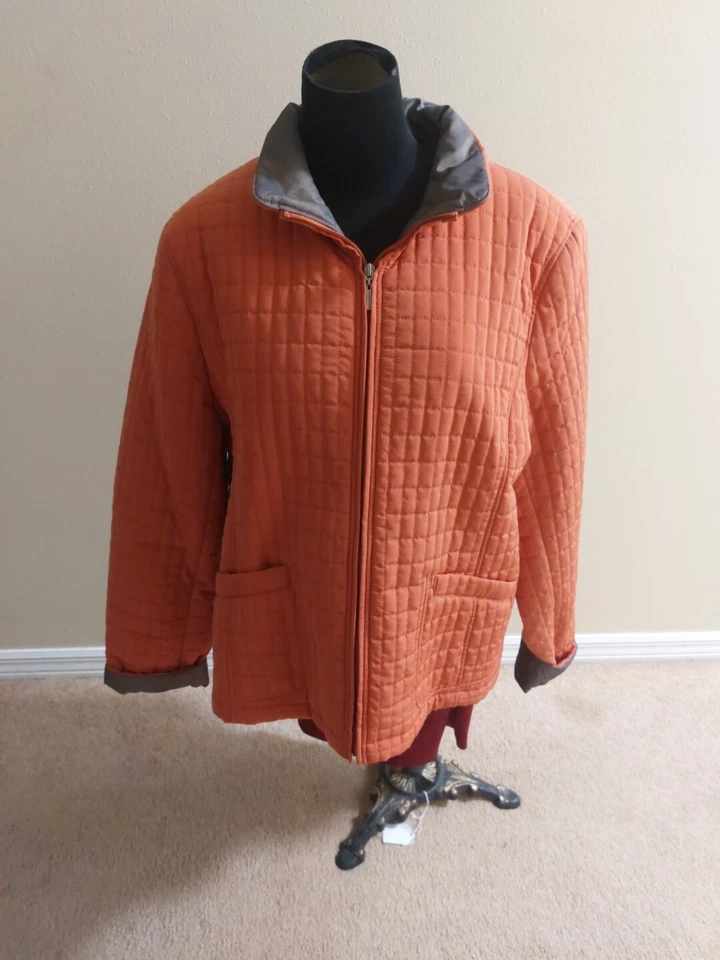 Chaqueta acolchada acolchada con cremallera completa extra grande blanca Stag mediana para dama 16/18 naranja Foto 1 de 4