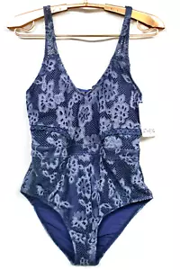 Traje de baño de una pieza ATHENA Plunge RSC Maillot Crochet talla 12 azul marino AT14538 - Imagen 1 de 3