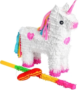Unicorn Pinata, Rainbow Buster Stick and Blindfold Set (W43 X D13 X H55Cm) Fill - Picture 1 of 12