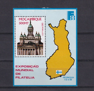 SA09a Mozambique 1988 Int Stamp Exhibition Helsinquia '88 minisheet
