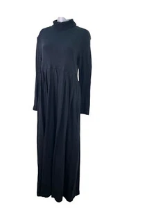 LAURA ASHLEY Maxi Dress Size Small Black Maxi Cotton Polo Pockets Womens EU 38 - Picture 1 of 9