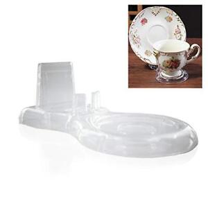 Tea Cup And Saucer Display Stand Holder China Teacup Rack Easel Clear Six Pack