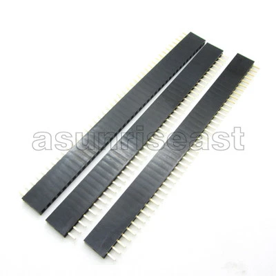 10 x Copper 1 x 40 Pin 2.54mm 0.1" Pitch Single Row Female Pin Header Socket  - Image 1 of 4