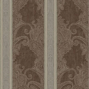 Paisley Damask Stripe Wallpaper - Wallquest - DL51606 - per Double Roll - Picture 1 of 3