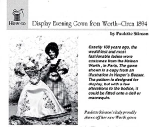 DIGITAL 1"Dollhouse Doll Sewing Pattern: A DISPLAY VICTORIAN GOWN! PS935 - Picture 1 of 1