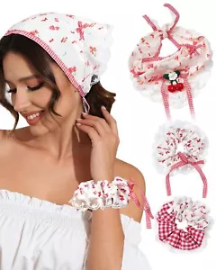 3Pcs Floral Hair Bandanas Scarf for Women Chiffon Head Scarf Kerchief with Sc... - Picture 1 of 7