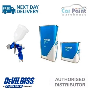 Devilbiss NEW GTi PROLite TE20 1.3mm Spray Gun + SUNOX SUPER 7.5L Lacquer KIT - Picture 1 of 6