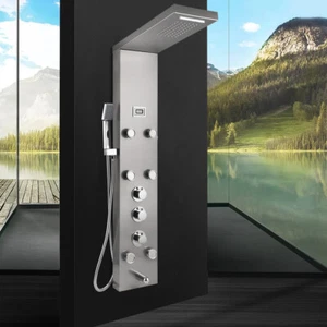 Panel de ducha Columna de ducha Set de latón Rainfall Shower Head Hand Spray Tap - Imagen 1 de 9