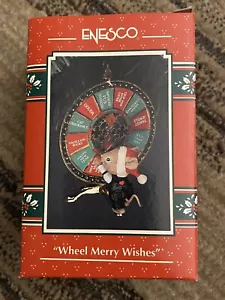 Ruota Ornamento Natale Merry Wishes Mouse Casino Poker Roulette 1993 Enesco - Foto 1 di 5
