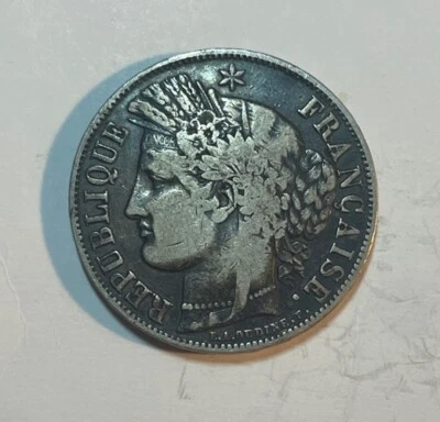 Francia - 1850-A Grande Plata 5 Francos - Popular Foto 1 de 4