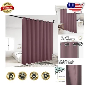 Stylish Blackout Partition Curtain - 84'' x 120'', Noise-Blocking Dry Rose - Picture 1 of 11