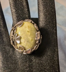Anello Irlanda Sterling 925 Vintage Marmo Connemara - Foto 1 di 12