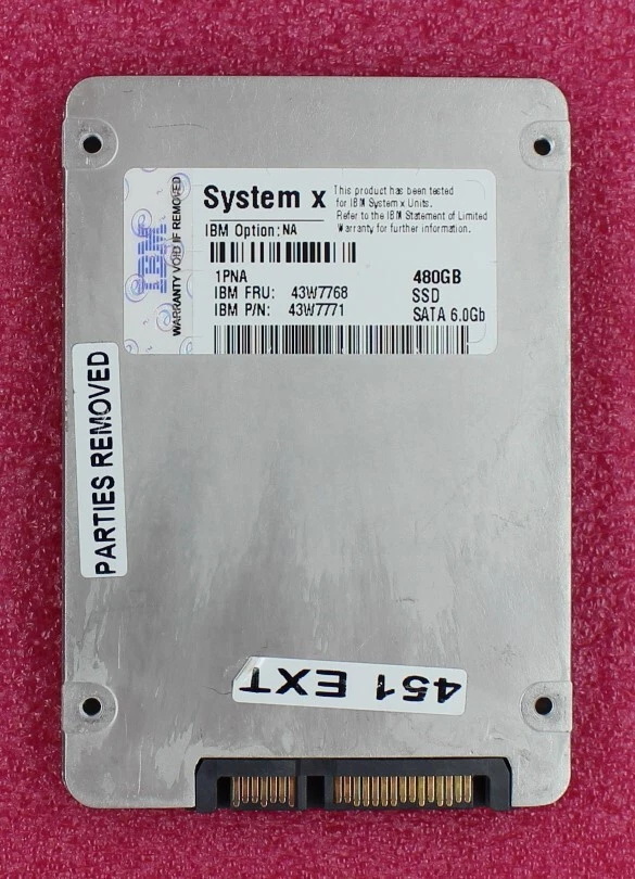 43W7768 - IBM XSeries 480Gb 2.5 inch SATA SSD - Image 1 of 1