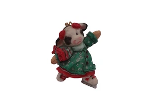 Enesco Mary Moo Ice Skater Christmas Ornament - Picture 1 of 3