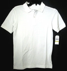 NAUTICA Boy's White Polo Short-Sleeve School Uniform Shirt (Medium, 10-12) NEW - Picture 1 of 4