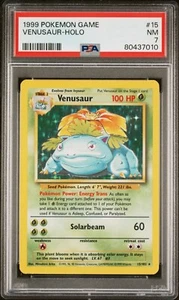 PSA 7 VENUSAUR HOLO 1999 POKEMON BASE SET UNLIMITED #15/102 (NEAR MINT) - Picture 1 of 2