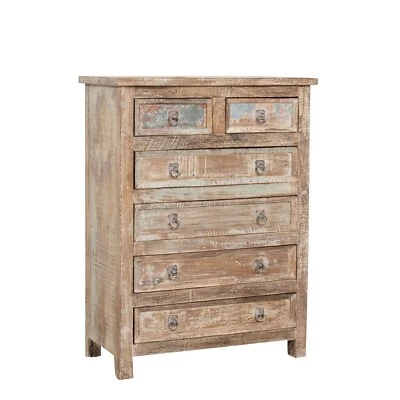 BISCOTTINI Mobile Cassettiera Legno Camera Soggiorno Comò 6 Cassetti Settimino - Immagine 1 di 4