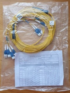 Fibre Optic Cable LCR-LCR, G657A1 Fibre LSZH 14M 8 Way 4 Pairs Box of 10 off - Afbeelding 1 van 3